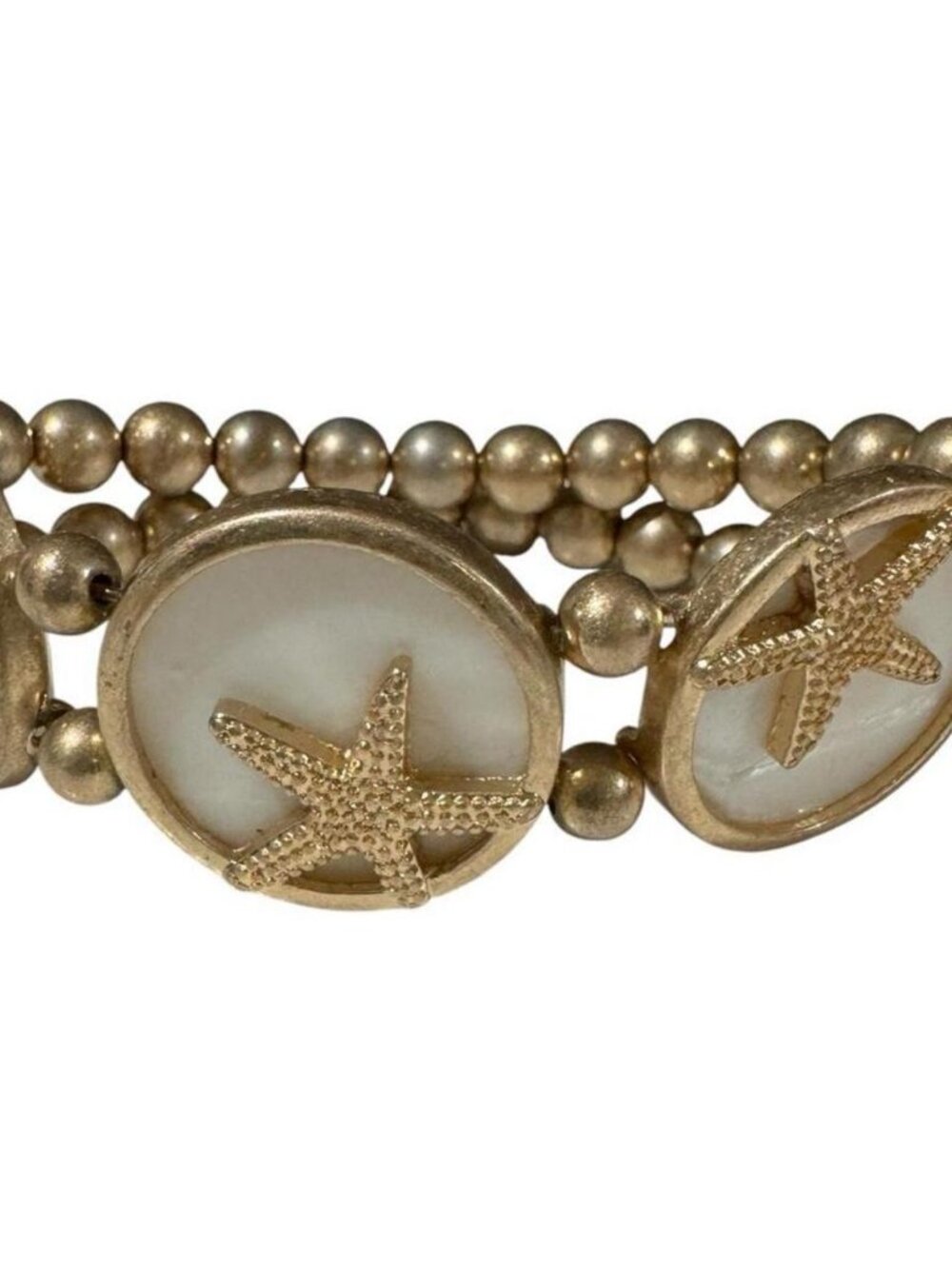 ⭐️Vintage Women’s Gold Iridescent Coastal Starfish Stretchy Bracelet
